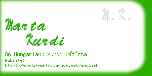 marta kurdi business card